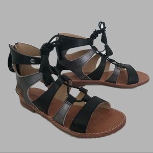 Geox Black and Silver Sandals. NIB